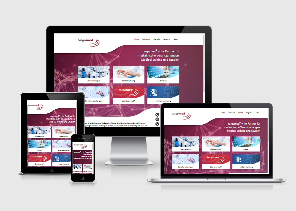 Website targomed.de Responsive-Ansicht