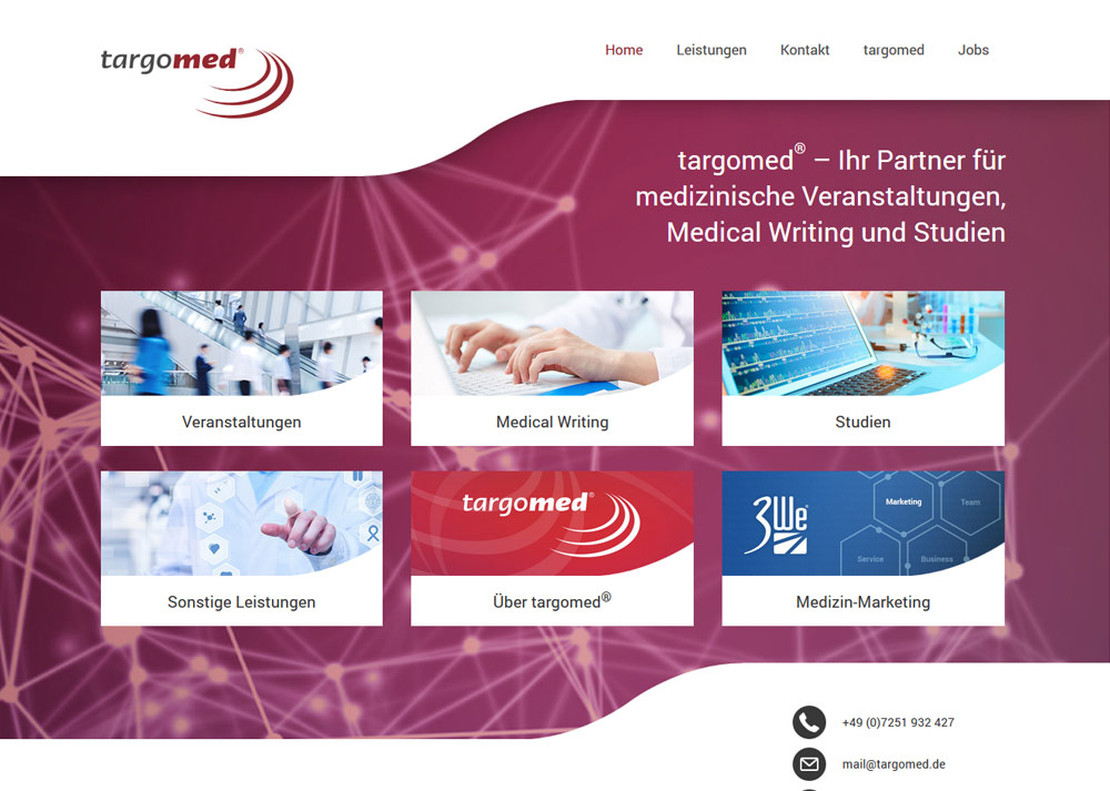 Website targomed.de Startseite